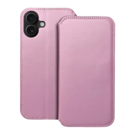 DUAL POCKET raamatutüüpi telefoni ümbris iPhone 16 Plus roosa
