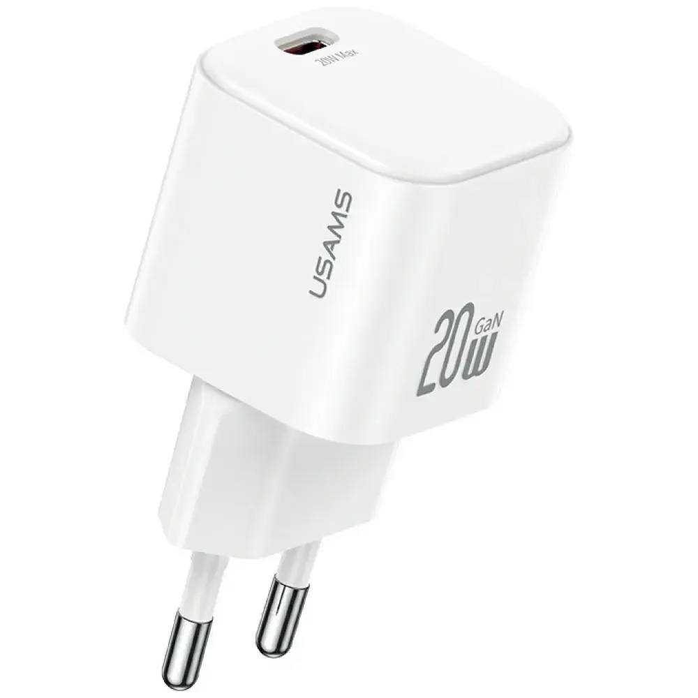 USAMS Tīkla lādētājs JO sērija CC260 | 20W | USB-C | ar USB-C vadu 1m komplektā balts