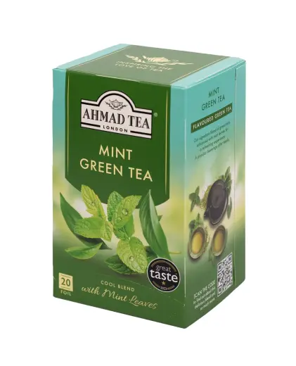 Zaļā tēja AHMAD GREEN MINT, 20 maisiņi paciņā