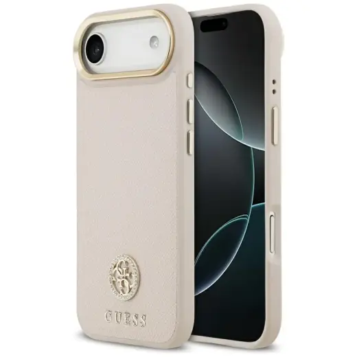 Case Guess Grained Strass Logo MagSafe for iPhone Air pink