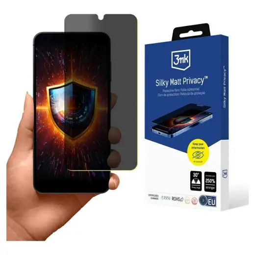 3MK Silky Matt Privacy apsauginė plėvelė telefonui Samsung Galaxy S25+ (S936) (privatumo efektas)