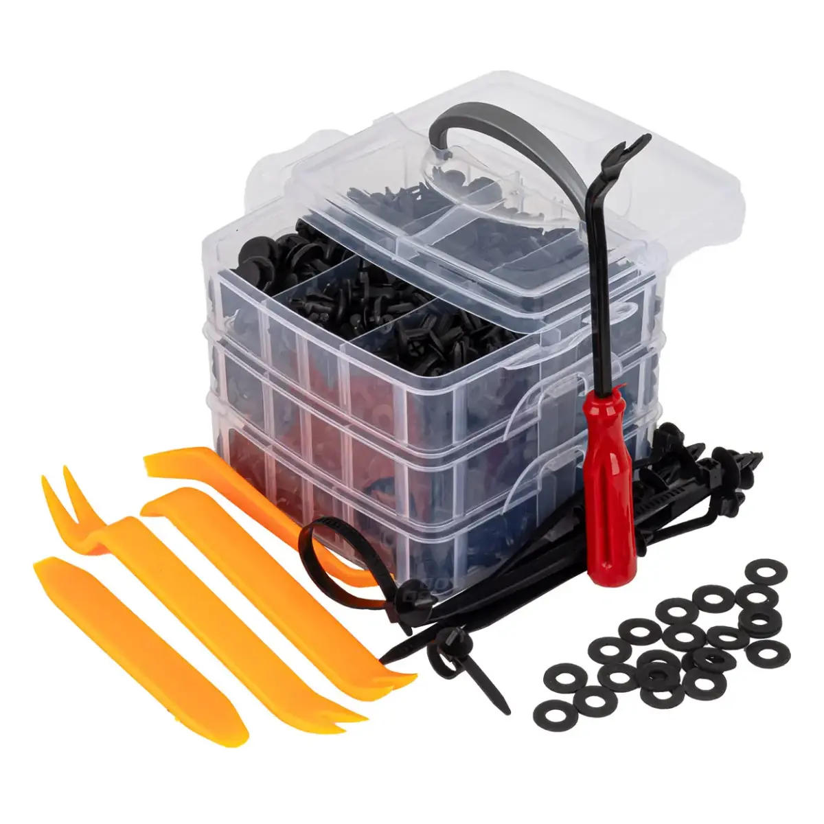 Car body clips and puller set 650 items. AMIO-04433