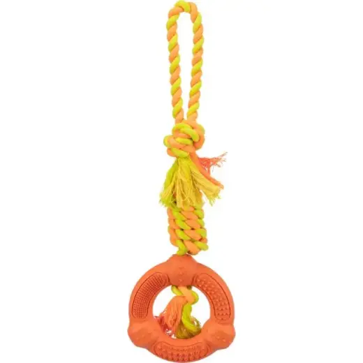 Toy for dogs - Trixie Denta Fun Ring on a Rope ø 12|41 cm