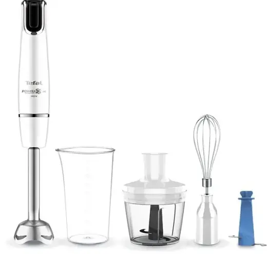 TEFAL rokas blenderis Infinity Force, balts/nerūsējošais tērauda