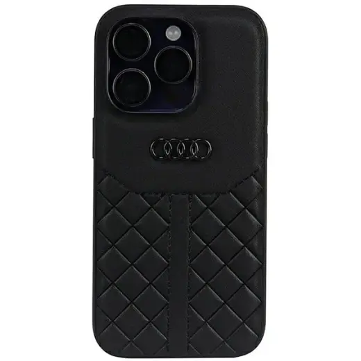 Audi Genuine Leather iPhone 14 Pro 6.1" czarny|black hardcase AU-TPUPCIP14P-Q8|D1-BK