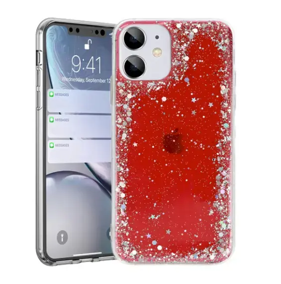 Fusion glue glitter silikona aizsargapvalks Samsung A326 Galaxy A32 5G sarkans