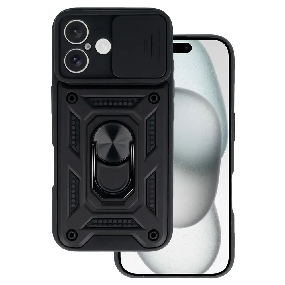Slide Camera Armor maciņš telefonam iPhone 16 melns