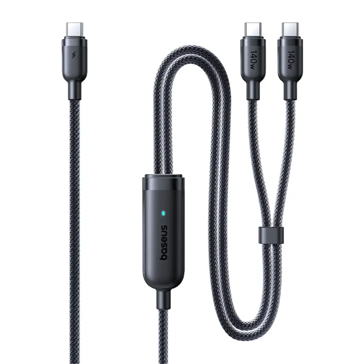 Baseus Flash 4 2-in-1 datu pārraides un uzlādes vads | USB-C uz USB-C, USB-C | 140W | 1.5m | melns