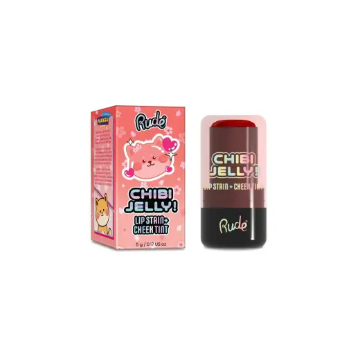 Rude Cosmetics, Chibi Jelly, Lip & Cheek Balm 2-In-1, Momo, 5 g