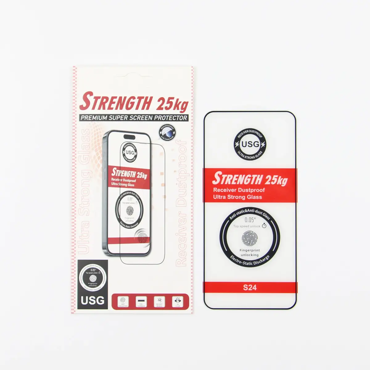 Ultra Strong tempered glass for phone Galaxy S24 Ultra (under-display fingerprint compatible)