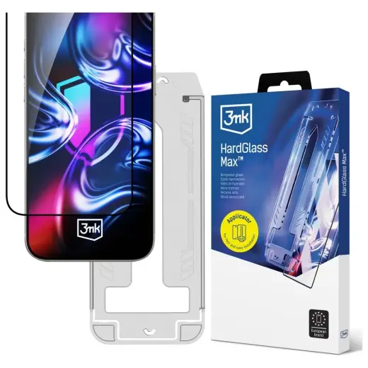 3MK HardGlass Max grūdintas apsauginis stiklas telefonui Samsung Galaxy A26 5G (A266) su montavimo rėmeliu