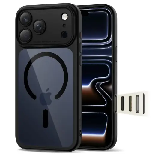 TECH-PROTECT MAGPEAK CC maciņš ar MagSafe atbalstu telefonam Apple iPhone 17 Pro Max melns
