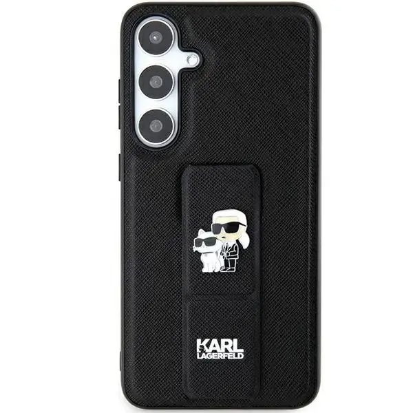Karl Lagerfeld case for Samsung Galaxy S24 Ultra KLHCS24LGSAKCPK black HC GRIPSTAND SAFFIANO KC PINS