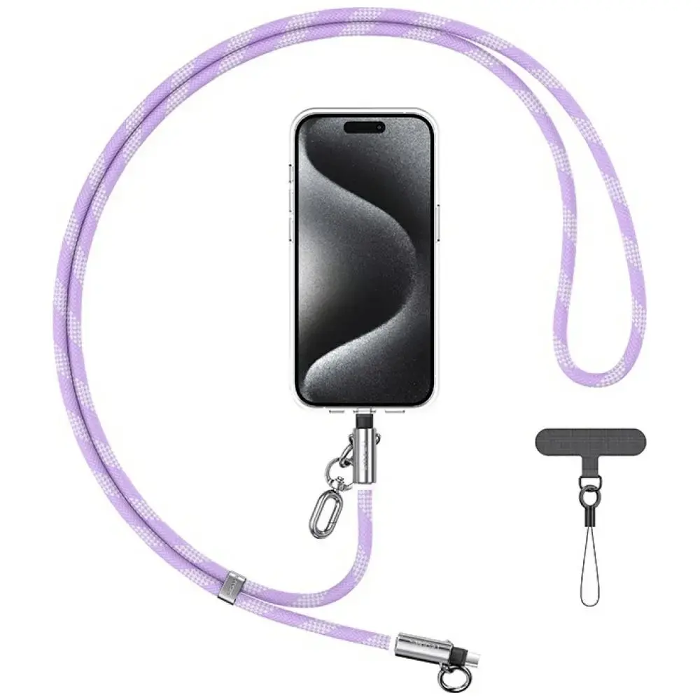 Smycz do telefonu z kablem do ładowania  Usams SJ745 60W USB-C do USB-C 1.2m fioletowy