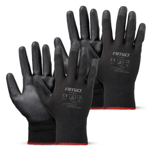 PU Safety gloves 4 pcs Size 8 (2 pairs), 3131X AMIO-04631