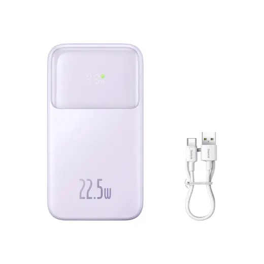 Baseus Comet Series powerbank with display 20000mAh 22.5W - purple + USB-A / USB-C cable