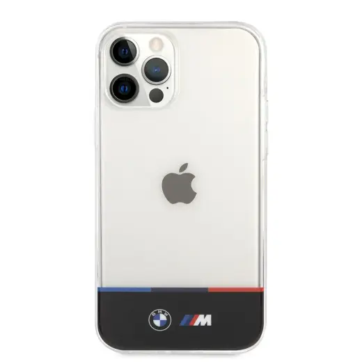 BMHCP12MMHTHK BMW M PC|TPU Horizontal Tricolor Hard Case for iPhone 12|12 Pro 6.1 Transparent