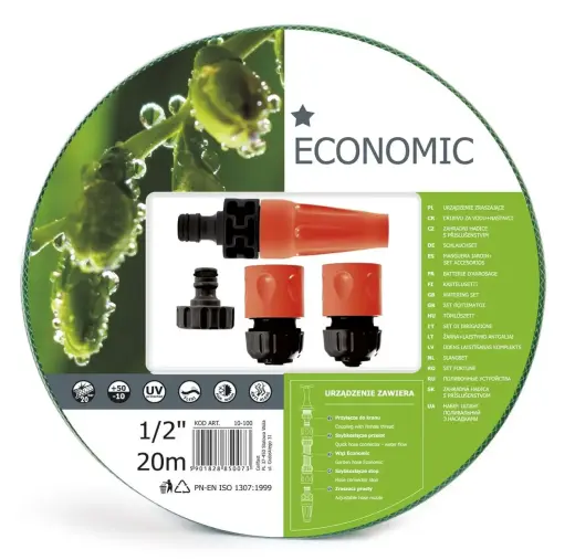 Watering hose 1/2 Economic with nozzle set