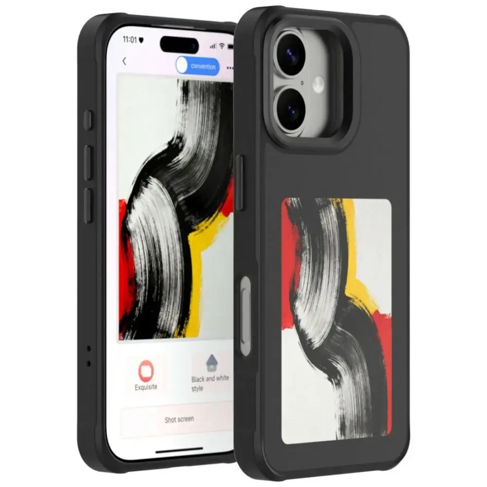 4smarts E-Ink NFC Display Qi2 maciņš telefonam iPhone 17 melns