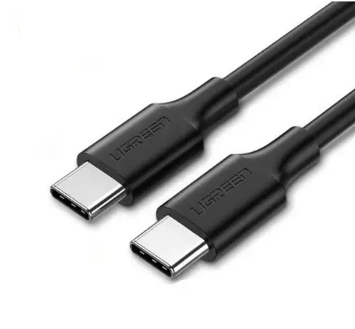 UGREEN US286 datu pārraides un uzlādes vads | USB-C uz USB-C | 60W | 1m | melns