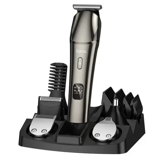 Hair clipper set Hoco HP26 metal gray