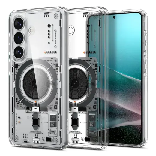 Spigen Ultra Hybrid Mag telefono dėklas su MagSafe palaikymu Samsung Galaxy S26+ (S947) skaidrus