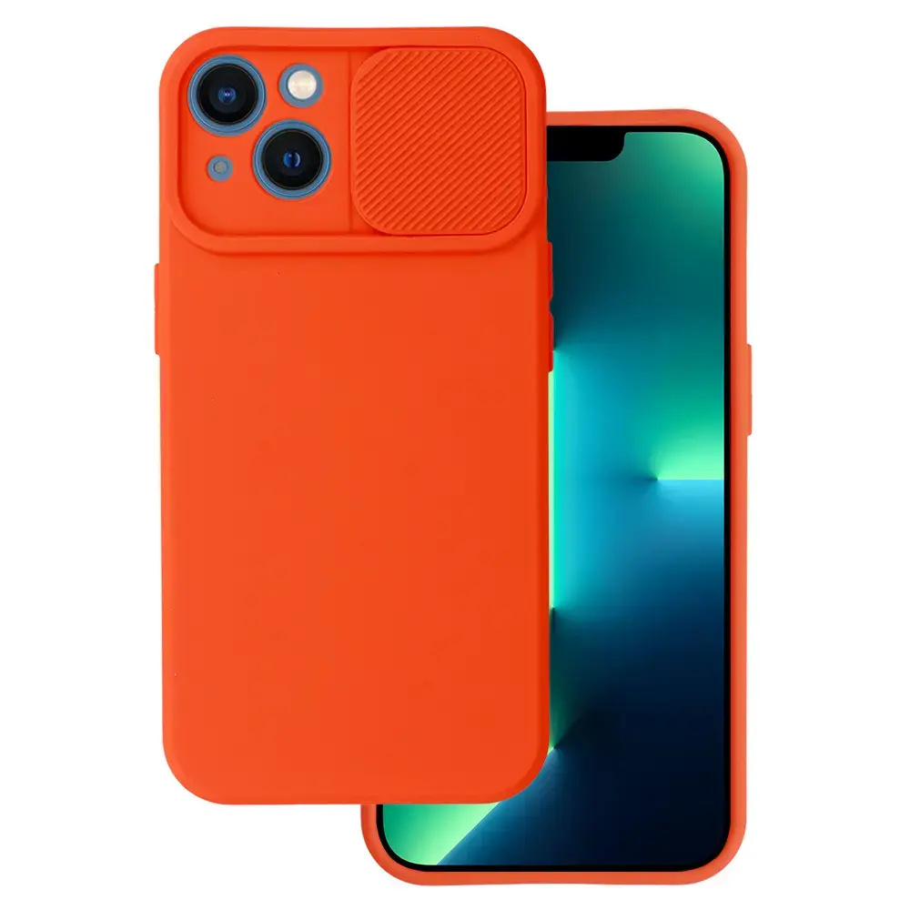 Camshield Soft maciņš telefonam iPhone 14 oranžs (ar kameras aizsargu)