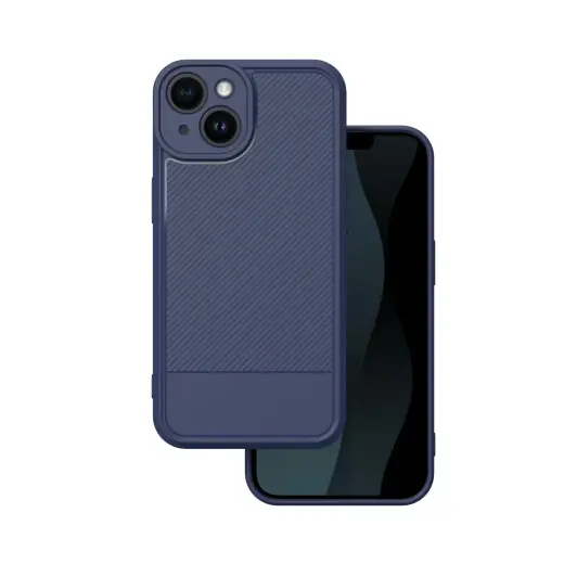 Simple Carbon phone case for iPhone 14 blue