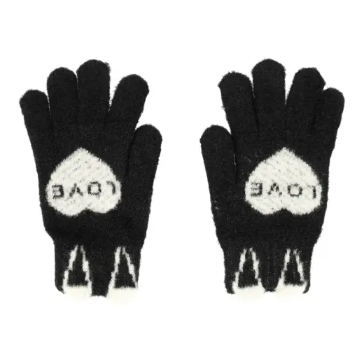 Gloves for touch screens LOVE BLACK