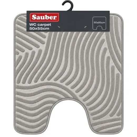 Toilet mat 50x55 cm, light grey/silvery