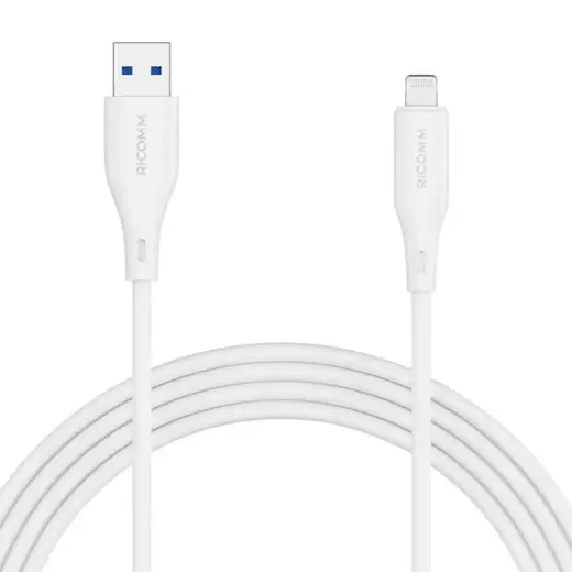 USB-A to Lightning Cable Ricomm RLS007ALW 2.1m