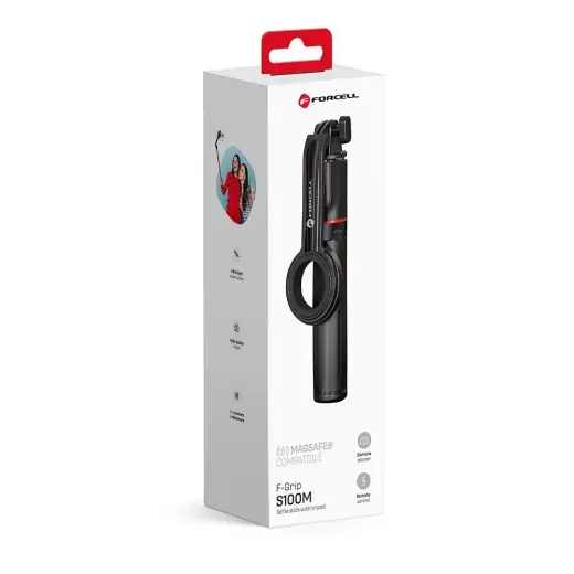 FORCELL F-GRIP MagSelfie S100M selfie stick with wireless remote control black