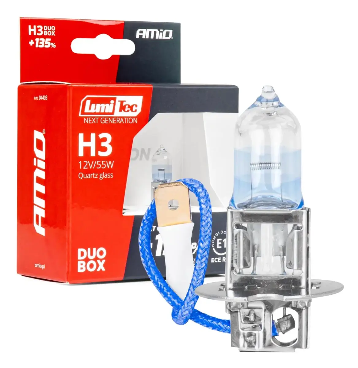 Halogen bulbs H3 12V 55W LumiTec NEXT GENERATION +135% DUO AMIO-04403