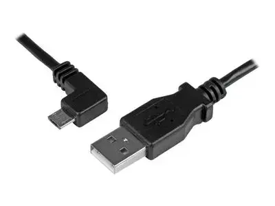 StarTech.com 1m 3 ft Micro-USB Charge-and-Sync Cable - Left-Angle Micro-USB - M|M - USB to Micro USB Charging Cable - 30|24 AWG (USBAUB1MLA) - USB cable - 1 m