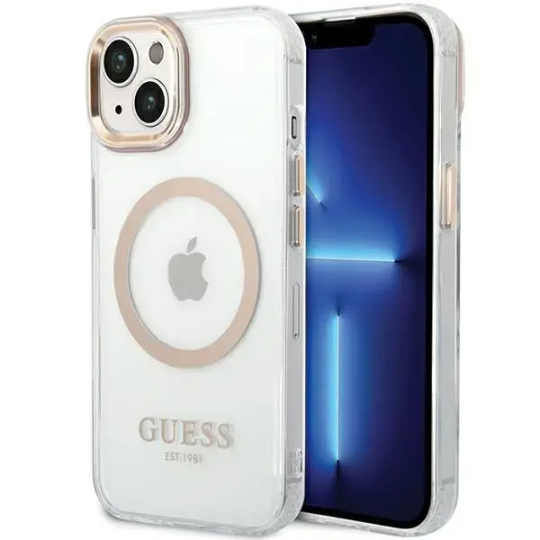 Guess GUHMP15MHTRMD iPhone 15 Plus | 14 Plus 6.7" złoty|gold hard case Metal Outline Magsafe