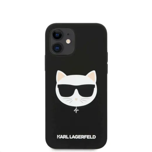 KLHCP12SSLCHBK Karl Lagerfeld Choupette Head Silicone Case for iPhone 12 mini 5.4 Black