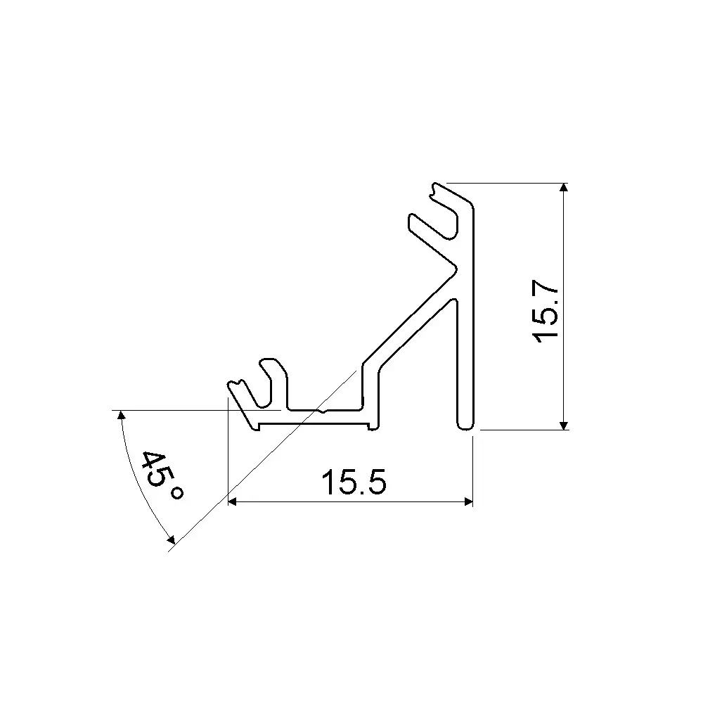 Aliuminio profilis LED juostai EUROLIGHT, kampinis, baltos spalvos, 2m kompl