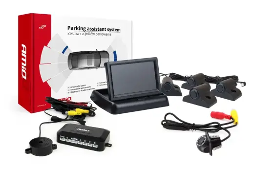 Parking assistant system TFT02 4,3" with HD-305-LED 4 sensors black Truck