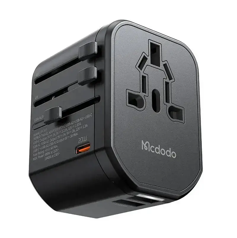 Universal wall charger Mcdodo EU|US|AU|UK CP-3471, PD 20W (black)