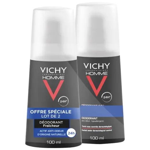Vichy Homme 24HR Ultra-Refreshing Deodorant Spray 2 X 100ml