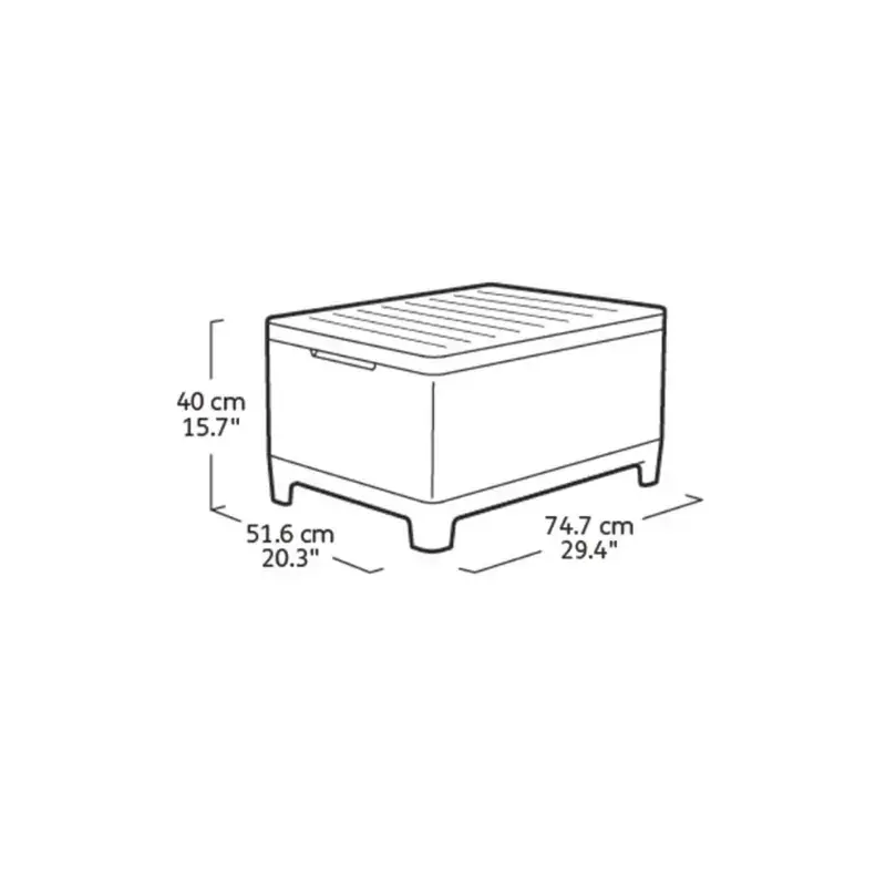 Dārza galdiņš/uzglabāšanas kaste Scandi Storage Table pelēks