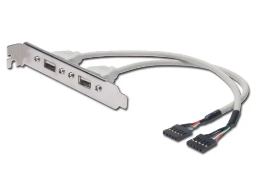 DIGITUS USB-Slotblechkabel - 2x USB Type-A|2x IDC (5-pin) - 25 cm