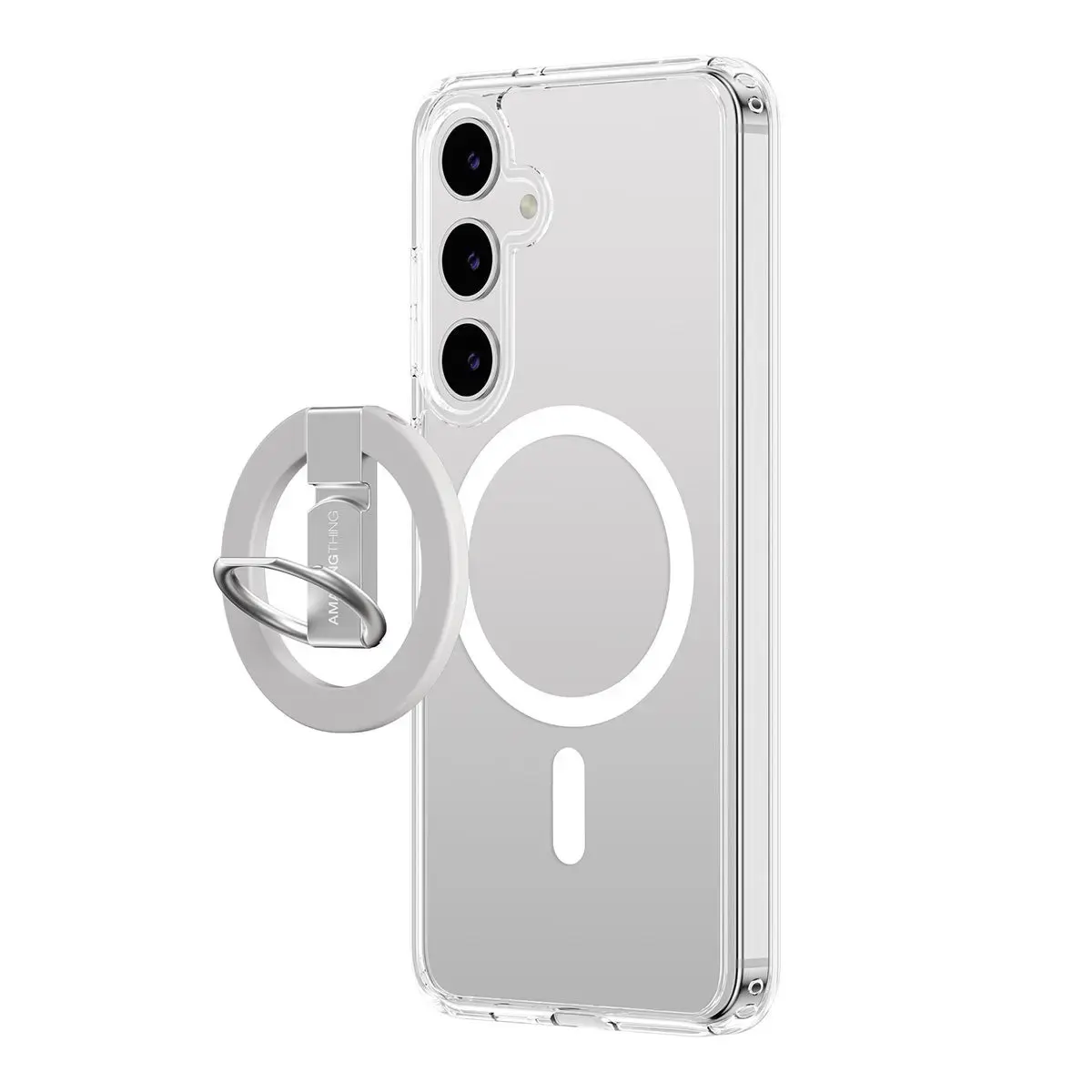 Amazing Thing Minimal Magsafe Grip Ring Case S24PMRMINCL for Samsung Galaxy S24 Plus transparent