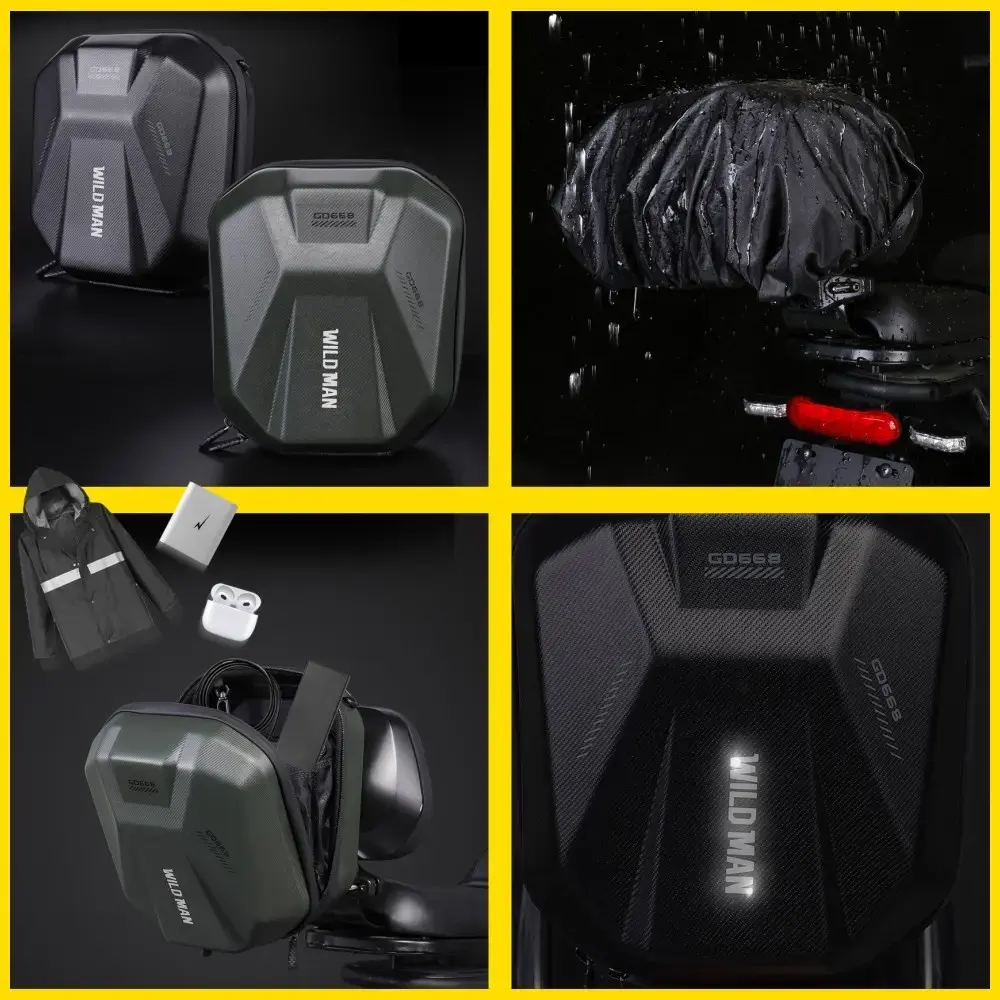 WildMan GD668 4L Rear Seat Bag for Electric Bike, black