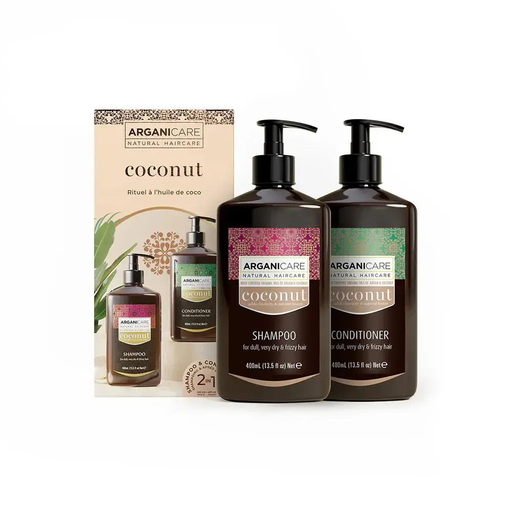Set Arganicare: Coconut, Hair Shampoo, Nourishing & Moisturising, 400 ml + Coconut, Hair Conditioner, Hydrating & Nourishing, 400 ml