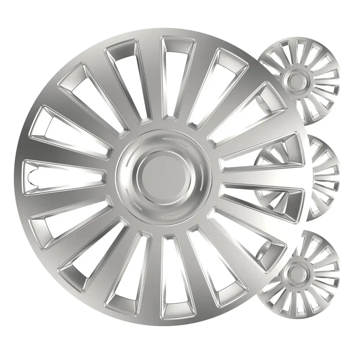Car hubcaps 4pcs set Luxury silver 15" COLOR BOX