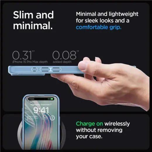 Spigen Ultra Hybrid чехол для телефона iPhone 15 Pro Max синий