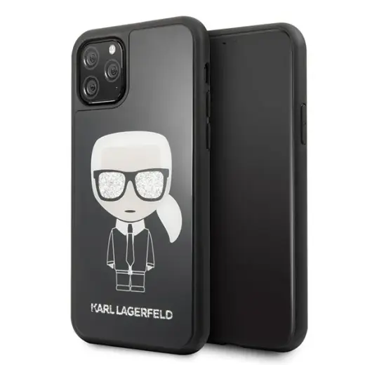 Karl Lagerfeld KLHCN58DLFKBK iPhone 11 Pro czarny|black hard case Iconic Karl Glitter