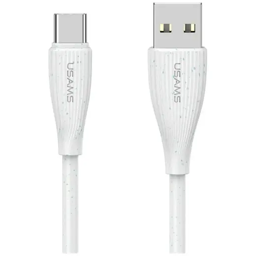 USAMS Green Series SJ714 andmeedastus- ja laadimiskaabel | USB-A kuni USB-C | 18W | 1m | valge