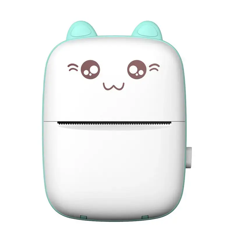 Mini bluetooth thermal printer for photos, notes white-blue